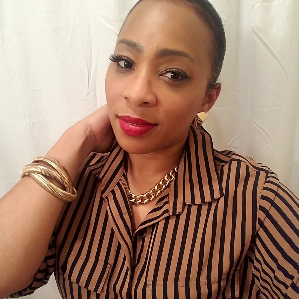 Tan & Black Striped Retro Style Shirt